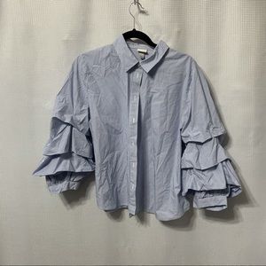 A New Day Large Blue & White striped Blouse